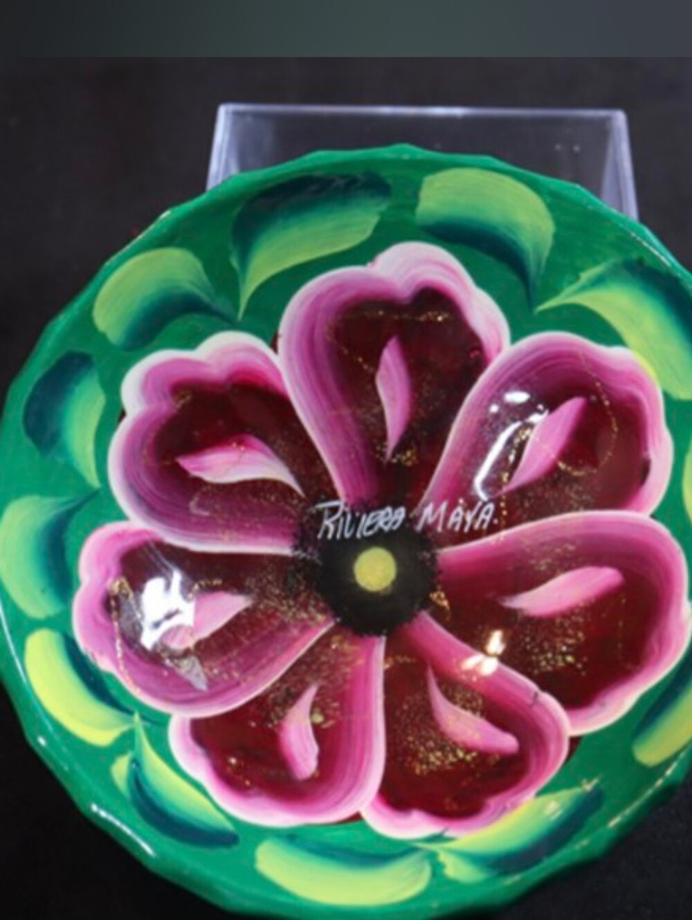 Vintage Mexican Hand Painted Folk Art Pottery Footed Bowl 6”